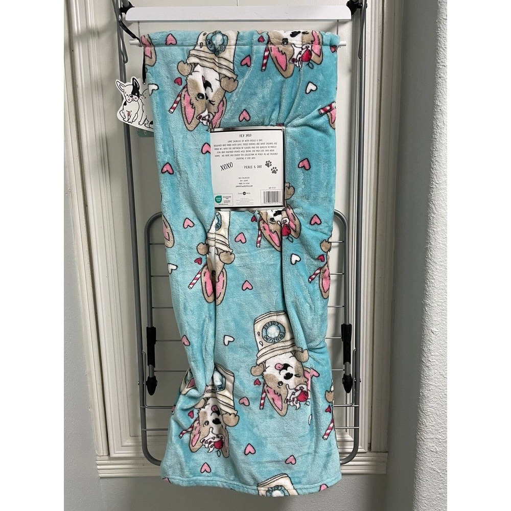 Pickle & Dot Plush Throw Corgiccino 50x70 Dog Lovers Welsh Corgi Cappuccino-New